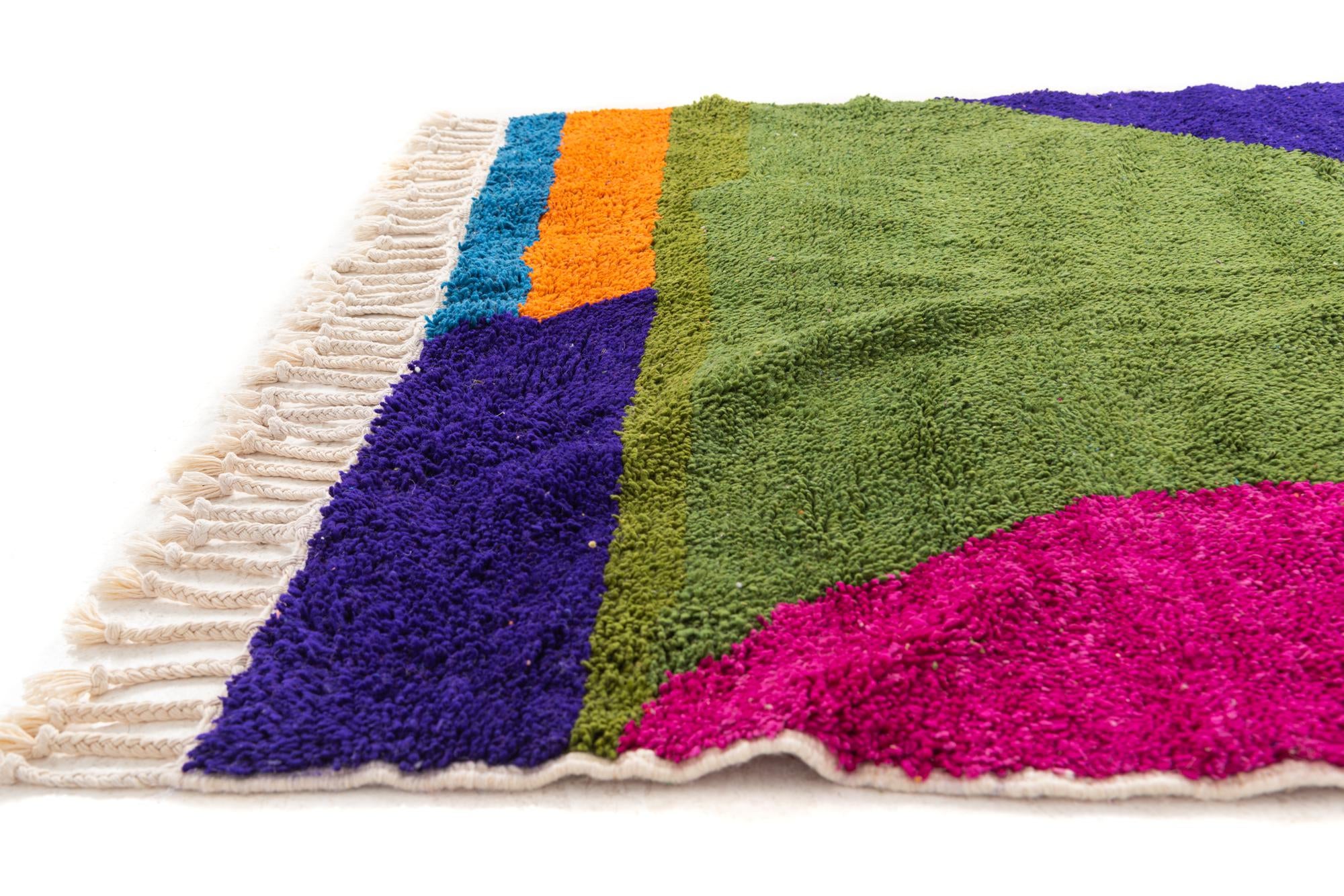 5' 2 x 7' 3 Hand Knotted Moroccan Wool Rug