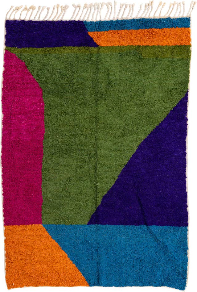 Detail image of 5' 2 x 7' 3 Hand Knotted Moroccan Wool Rug