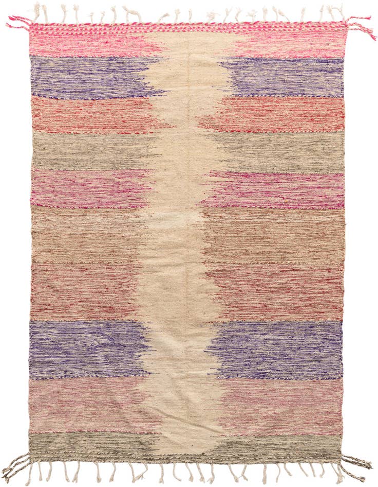 Detail image of 6' 4 x 9' 4 Hand Knotted Moroccan Wool Rug