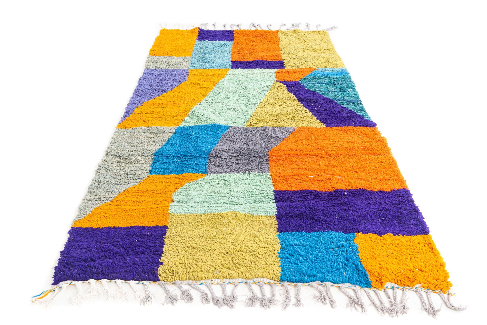 4' 8 x 8' Hand Knotted Moroccan Wool Rug