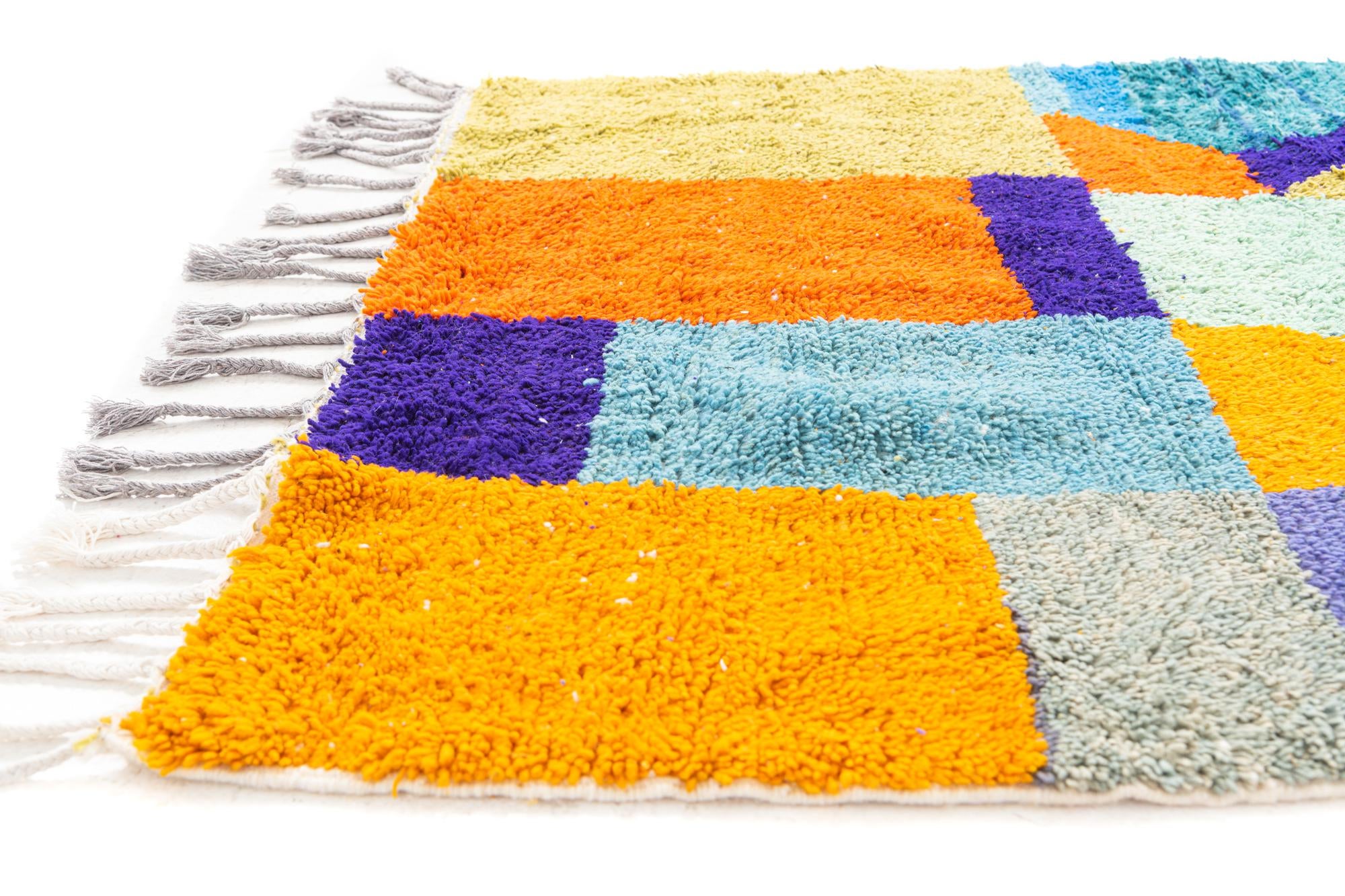 4' 8 x 8' Hand Knotted Moroccan Wool Rug