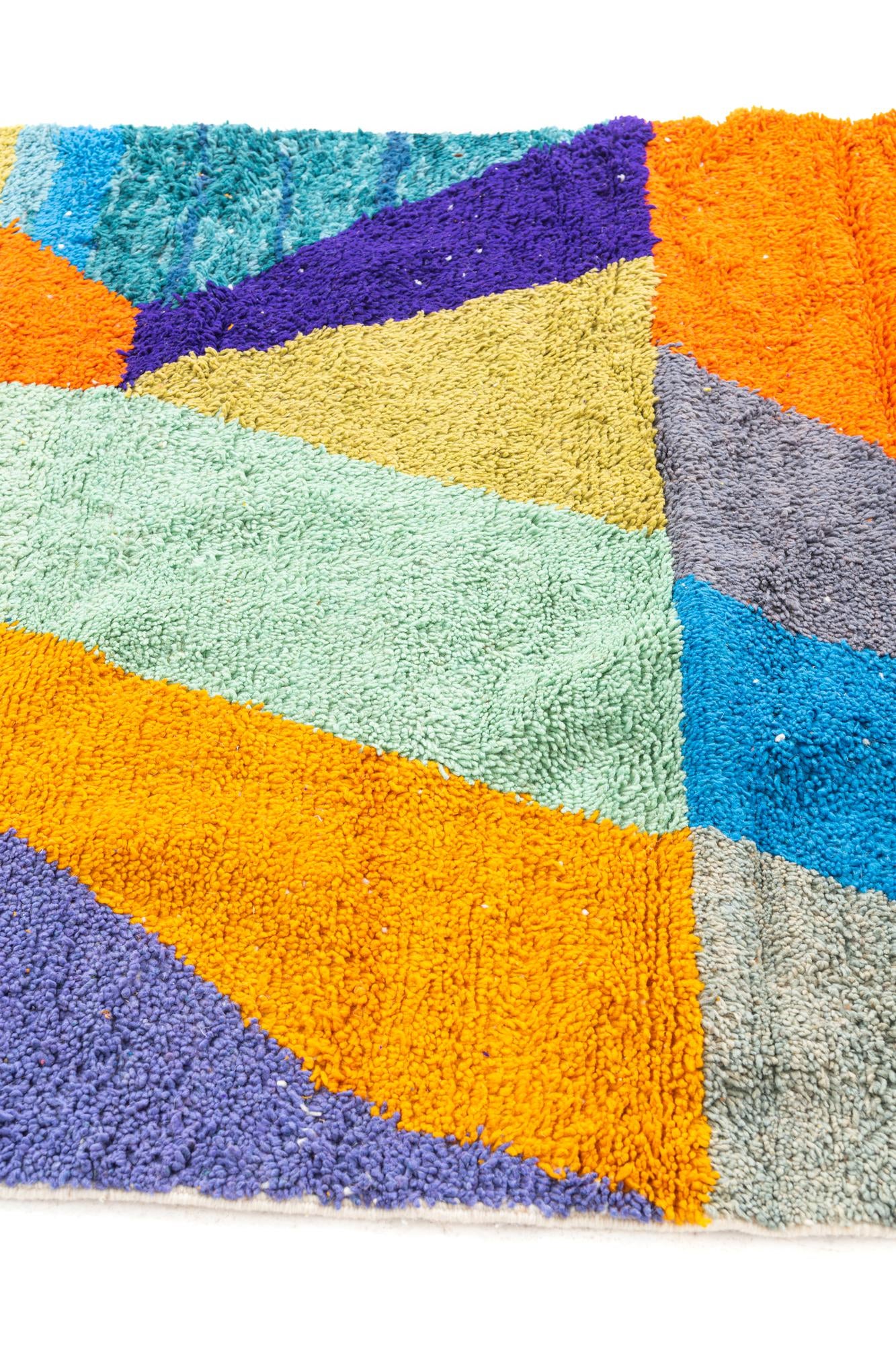 4' 8 x 8' Hand Knotted Moroccan Wool Rug