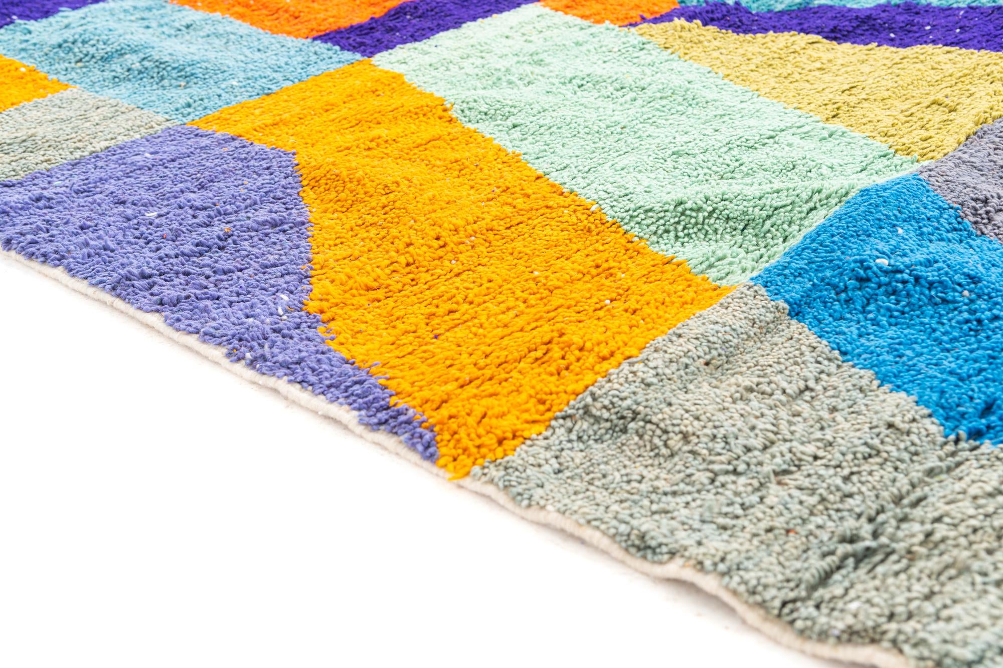 4' 8 x 8' Hand Knotted Moroccan Wool Rug
