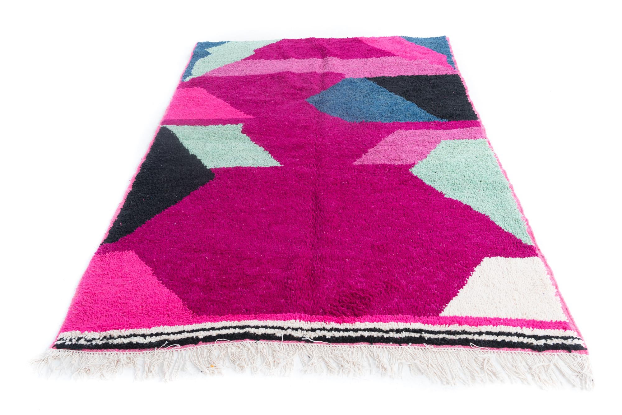 5' 2 x 8' 2 Hand Knotted Moroccan Wool Rug