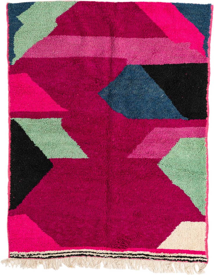 Detail image of 5' 2 x 8' 2 Hand Knotted Moroccan Wool Rug