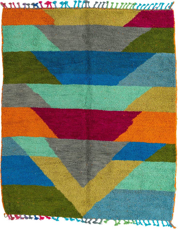 Detail image of 5' 5 x 7' 10 Hand Knotted Moroccan Wool Rug