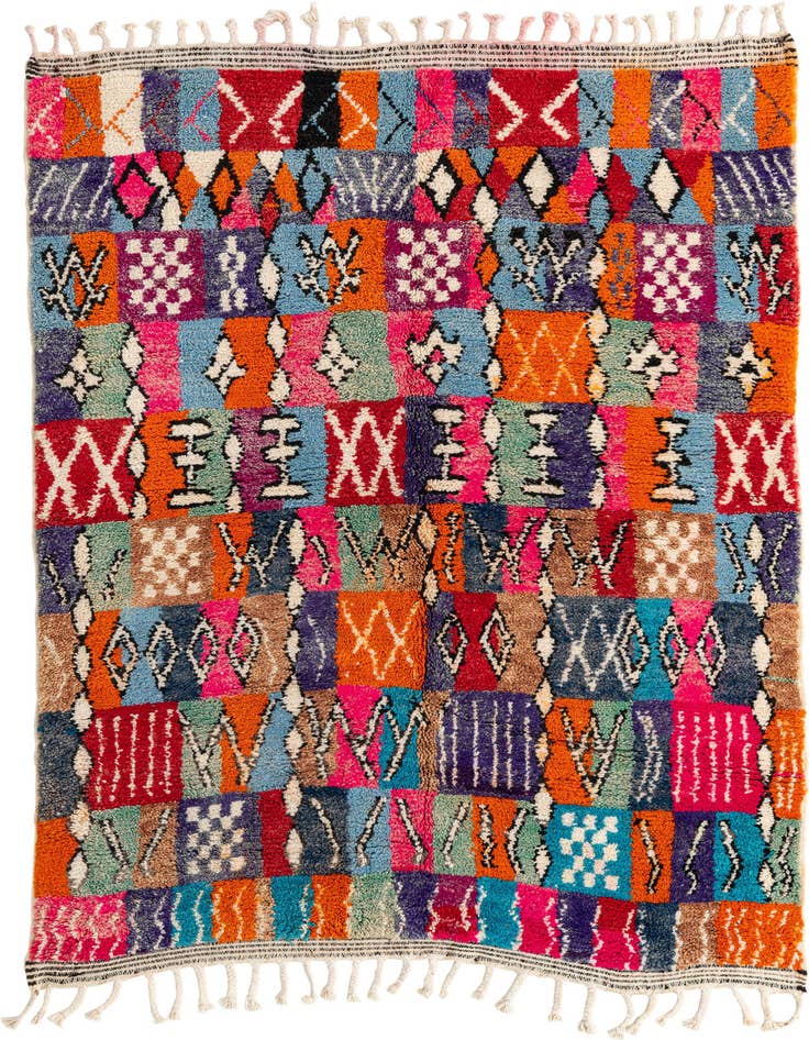 Detail image of 5' 8 x 8' 4 Hand Knotted Moroccan Wool Rug