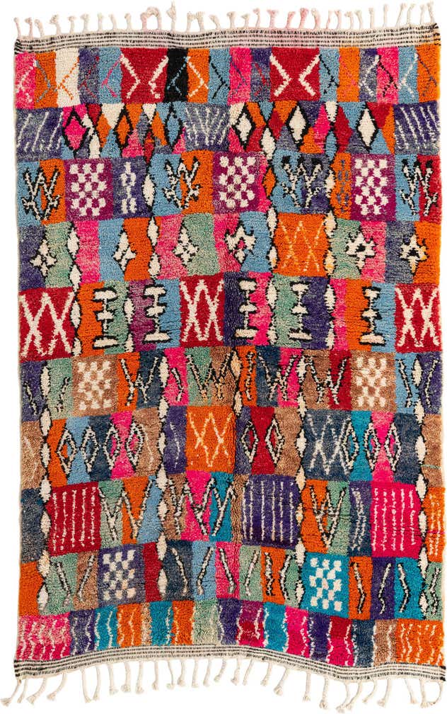 5' 8 x 8' 4 Hand Knotted Moroccan Wool Rug