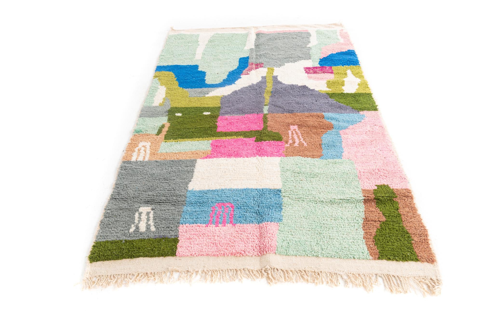 5' x 8' Hand Knotted Moroccan Wool Rug