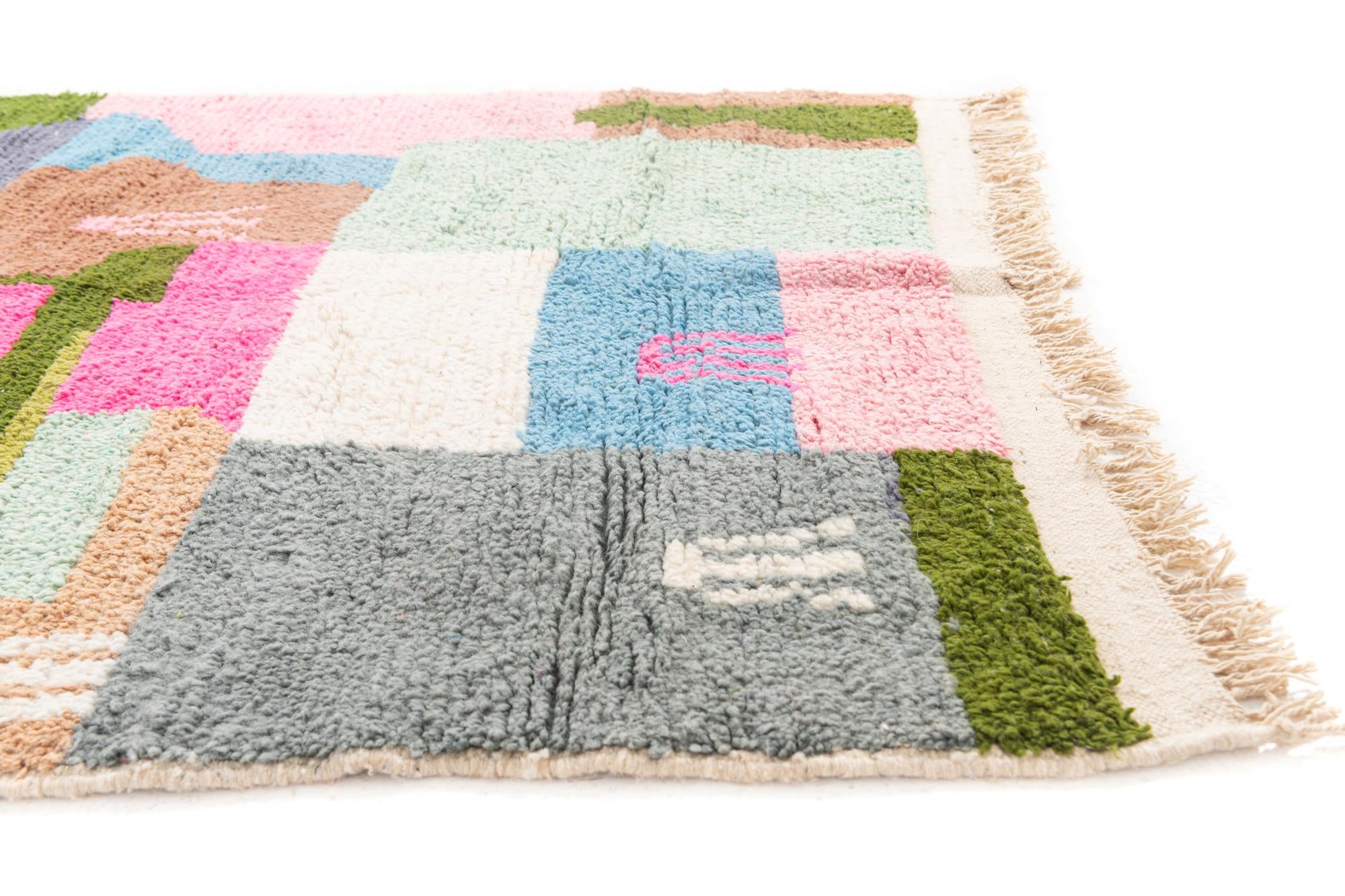 5' x 8' Hand Knotted Moroccan Wool Rug