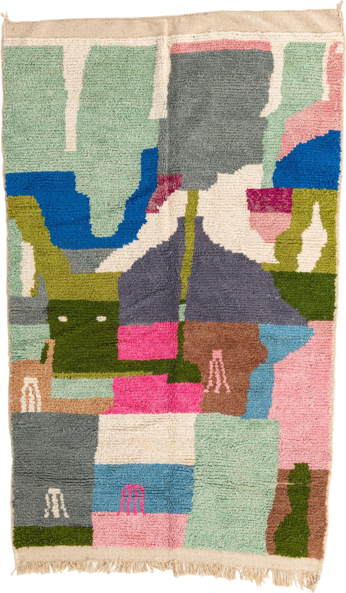 5' x 8' Hand Knotted Moroccan Wool Rug