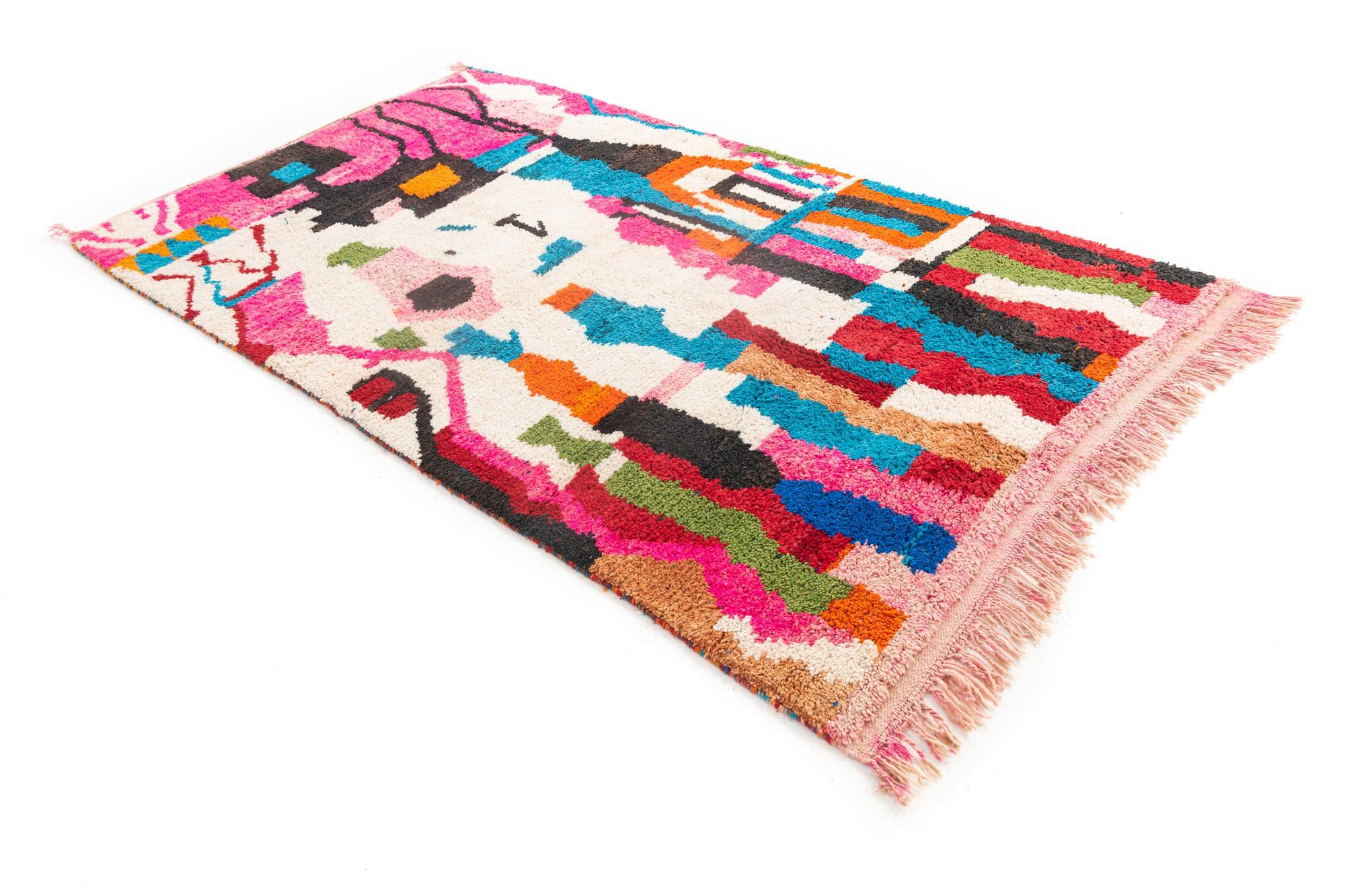 4' 10 x 8' 6 Hand Knotted Moroccan Wool Rug