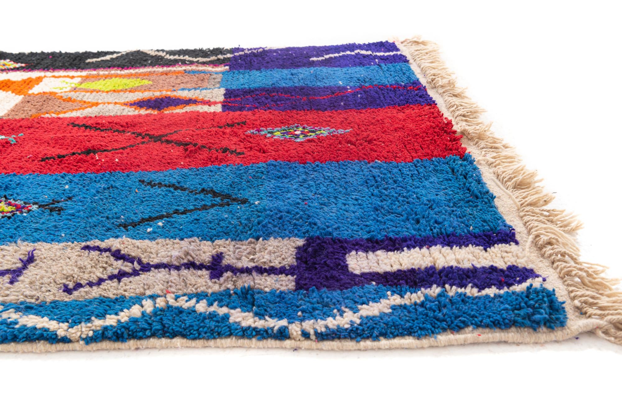 4' 9 x 8' 3 Hand Knotted Moroccan Wool Rug