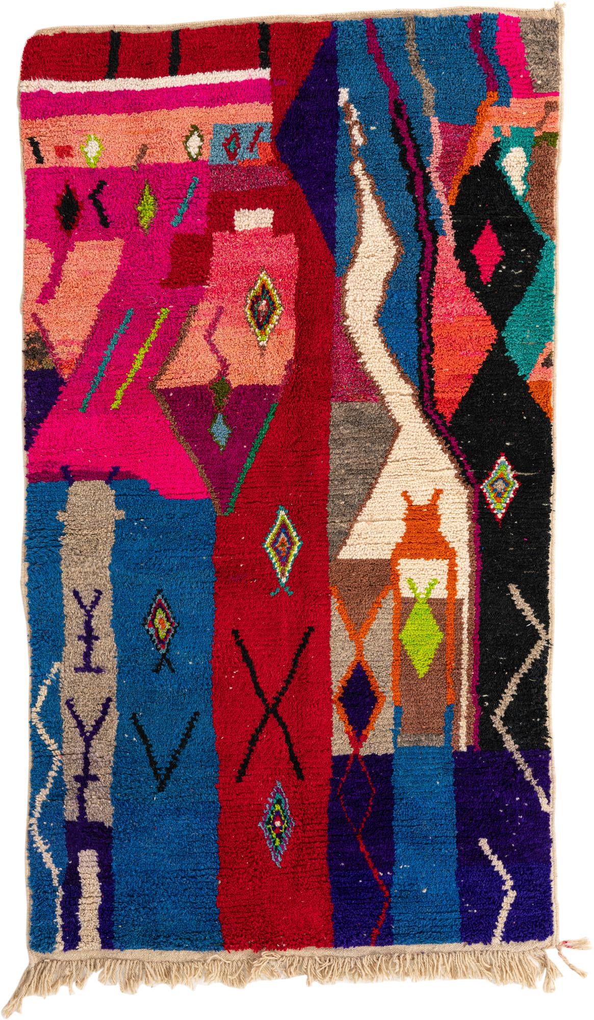4' 9 x 8' 3 Hand Knotted Moroccan Wool Rug