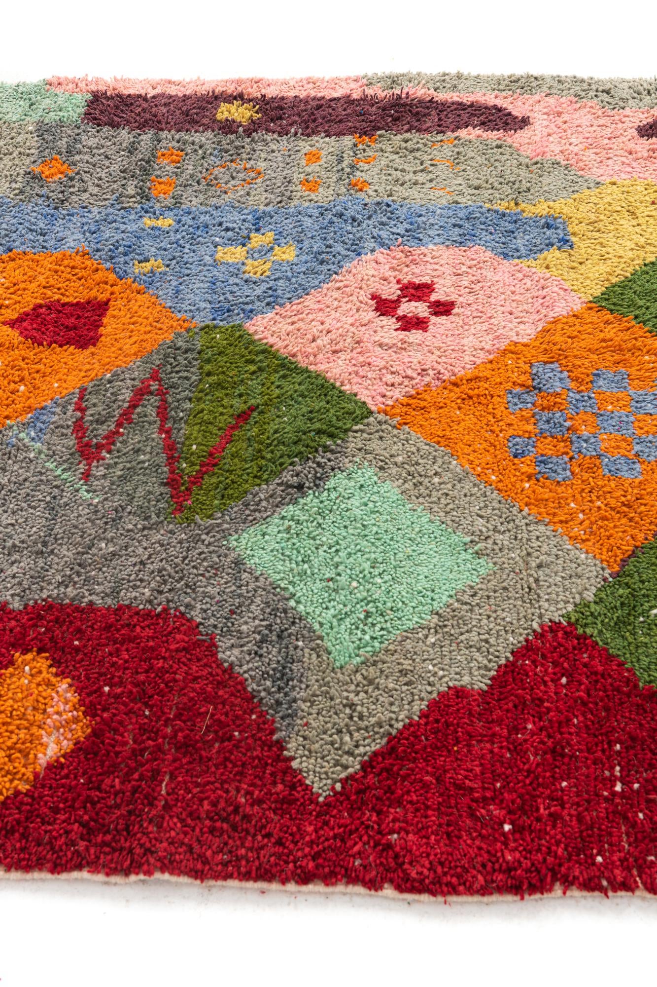 6' 2 x 10' Hand Knotted Moroccan Wool Rug