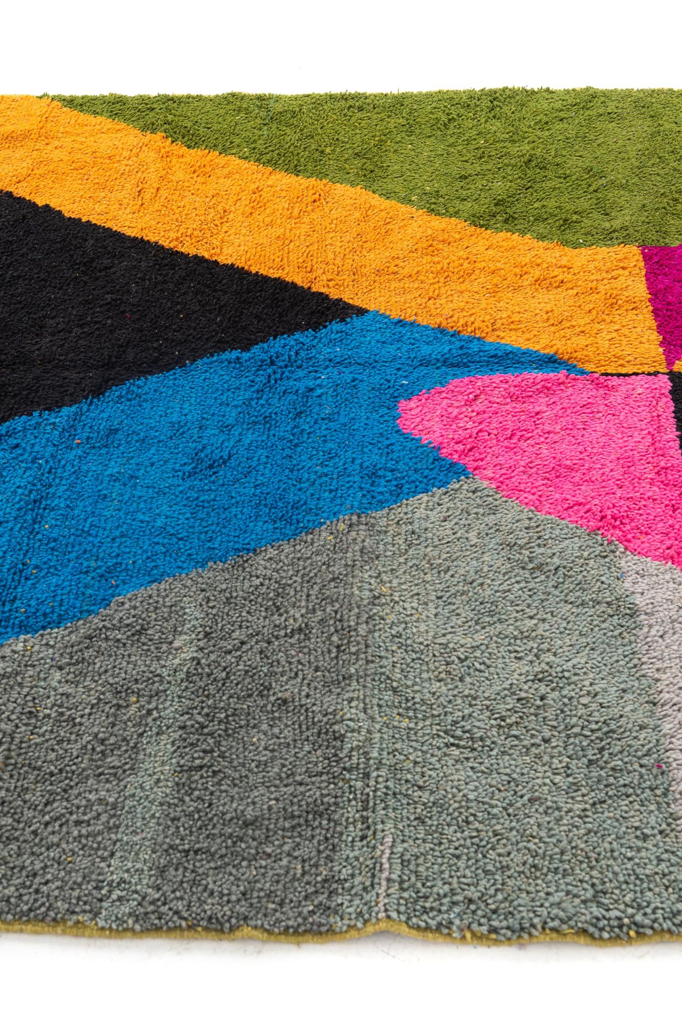 6' 7 x 9' 8 Hand Knotted Moroccan Wool Rug
