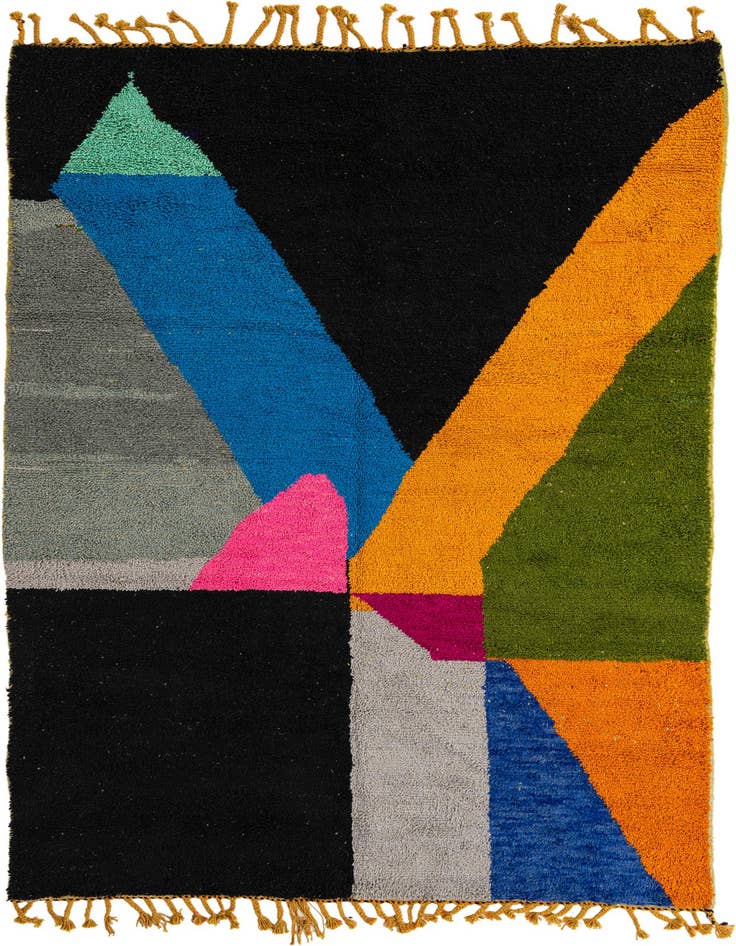Detail image of 6' 7 x 9' 8 Hand Knotted Moroccan Wool Rug