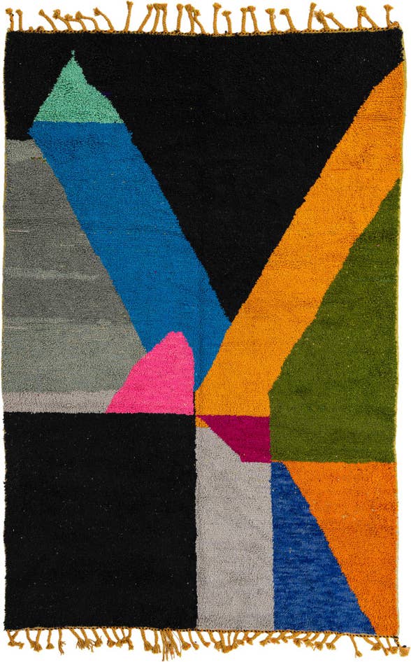 Detail image of 6' 7 x 9' 8 Hand Knotted Moroccan Wool Rug