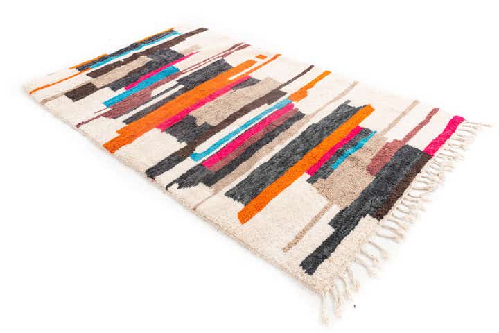 4' 6 x 7' 10 Hand Knotted Moroccan Wool Rug