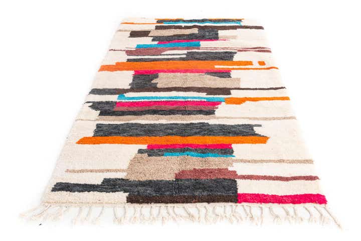 4' 6 x 7' 10 Hand Knotted Moroccan Wool Rug