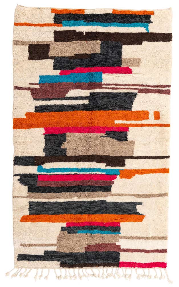4' 6 x 7' 10 Hand Knotted Moroccan Wool Rug