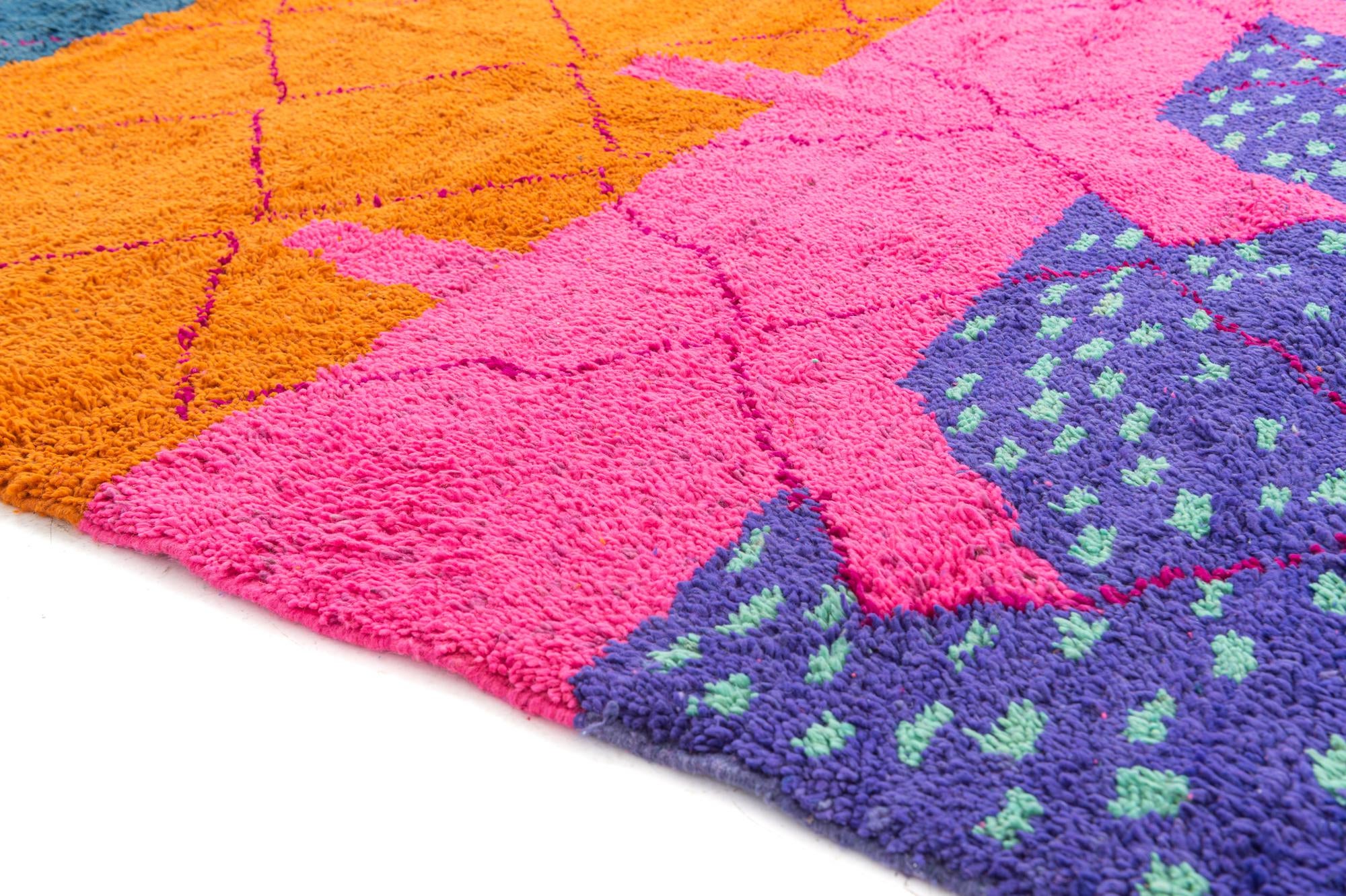 6' 6 x 9' 6 Hand Knotted Moroccan Wool Rug