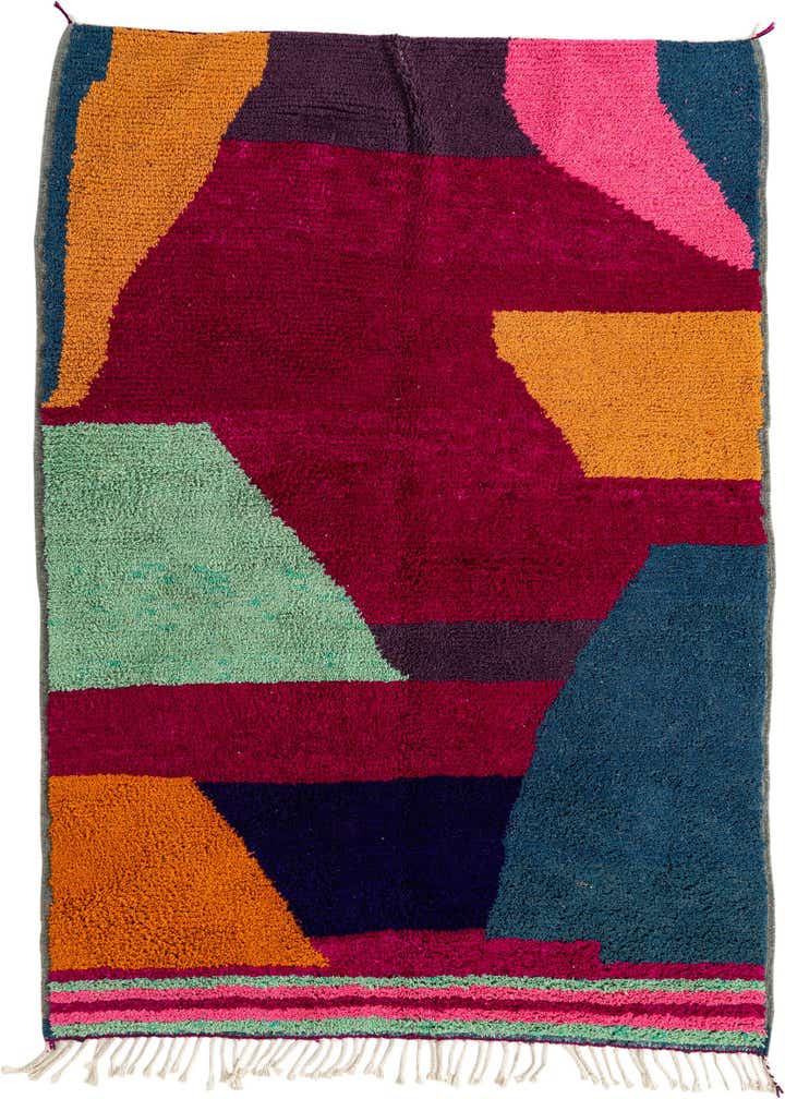 5' 5 x 8' Hand Knotted Moroccan Wool Rug