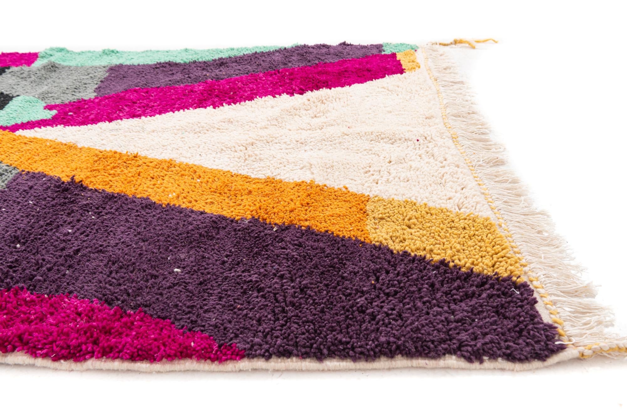 5' 3 x 7' 8 Hand Knotted Moroccan Wool Rug