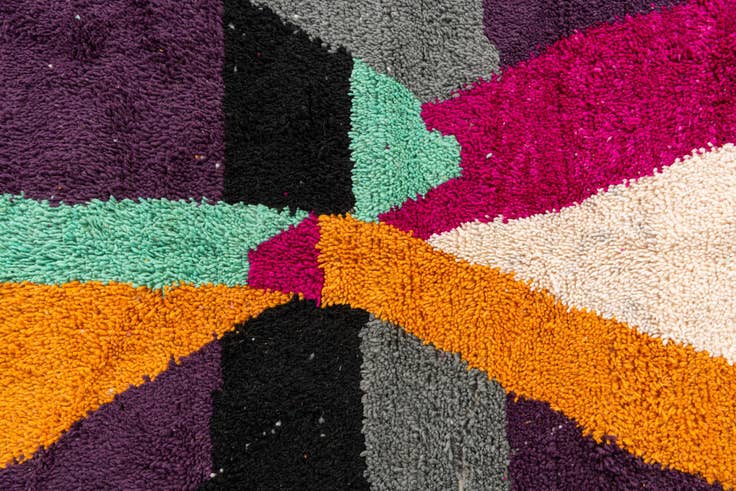 Detail image of 5' 3 x 7' 8 Hand Knotted Moroccan Wool Rug
