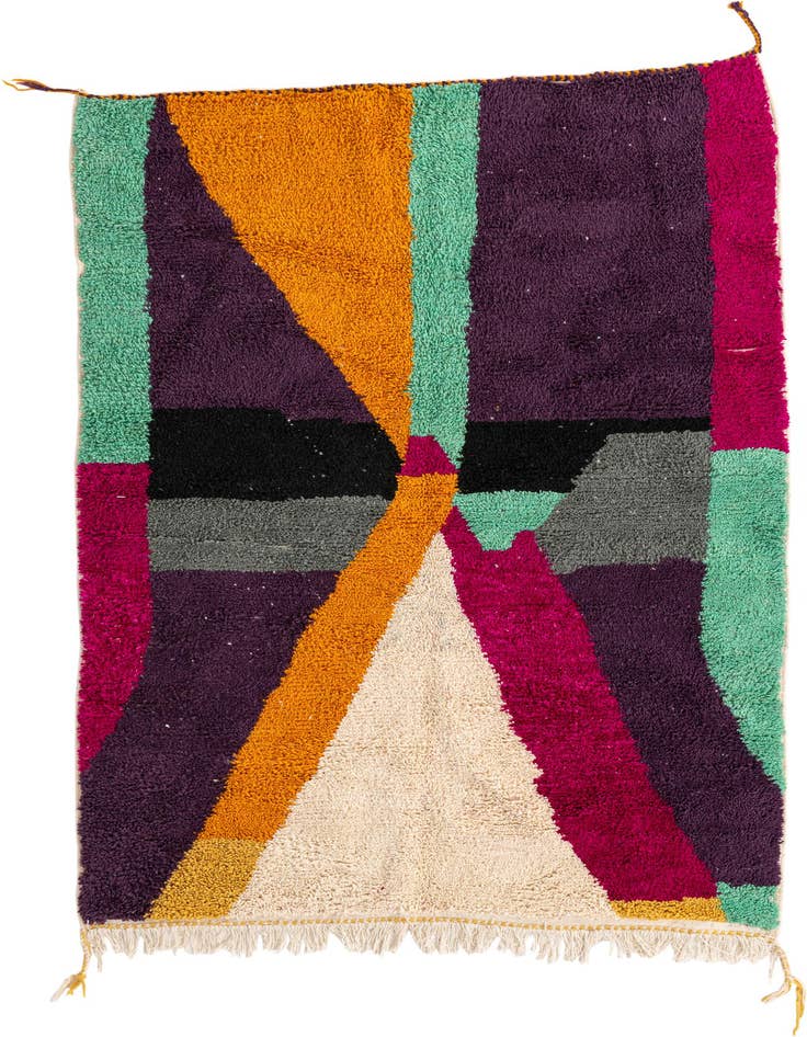 Detail image of 5' 3 x 7' 8 Hand Knotted Moroccan Wool Rug
