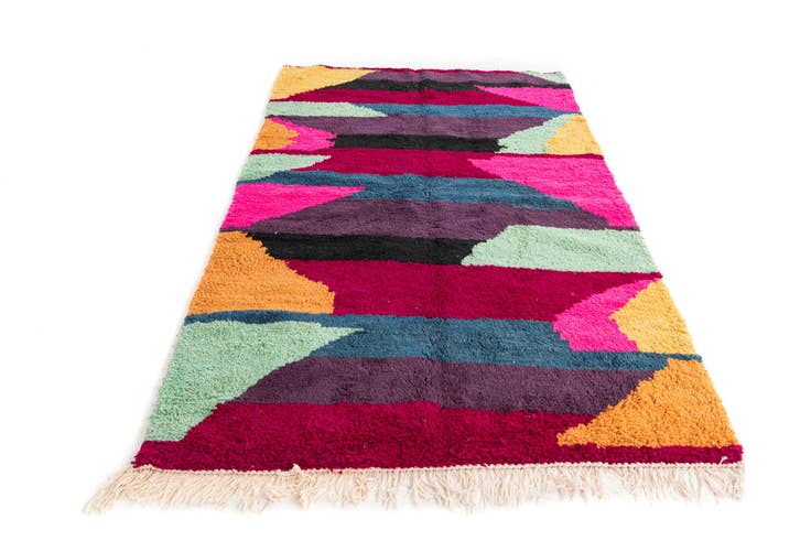 Detail image of 4' 9 x 8' Hand Knotted Moroccan Wool Rug