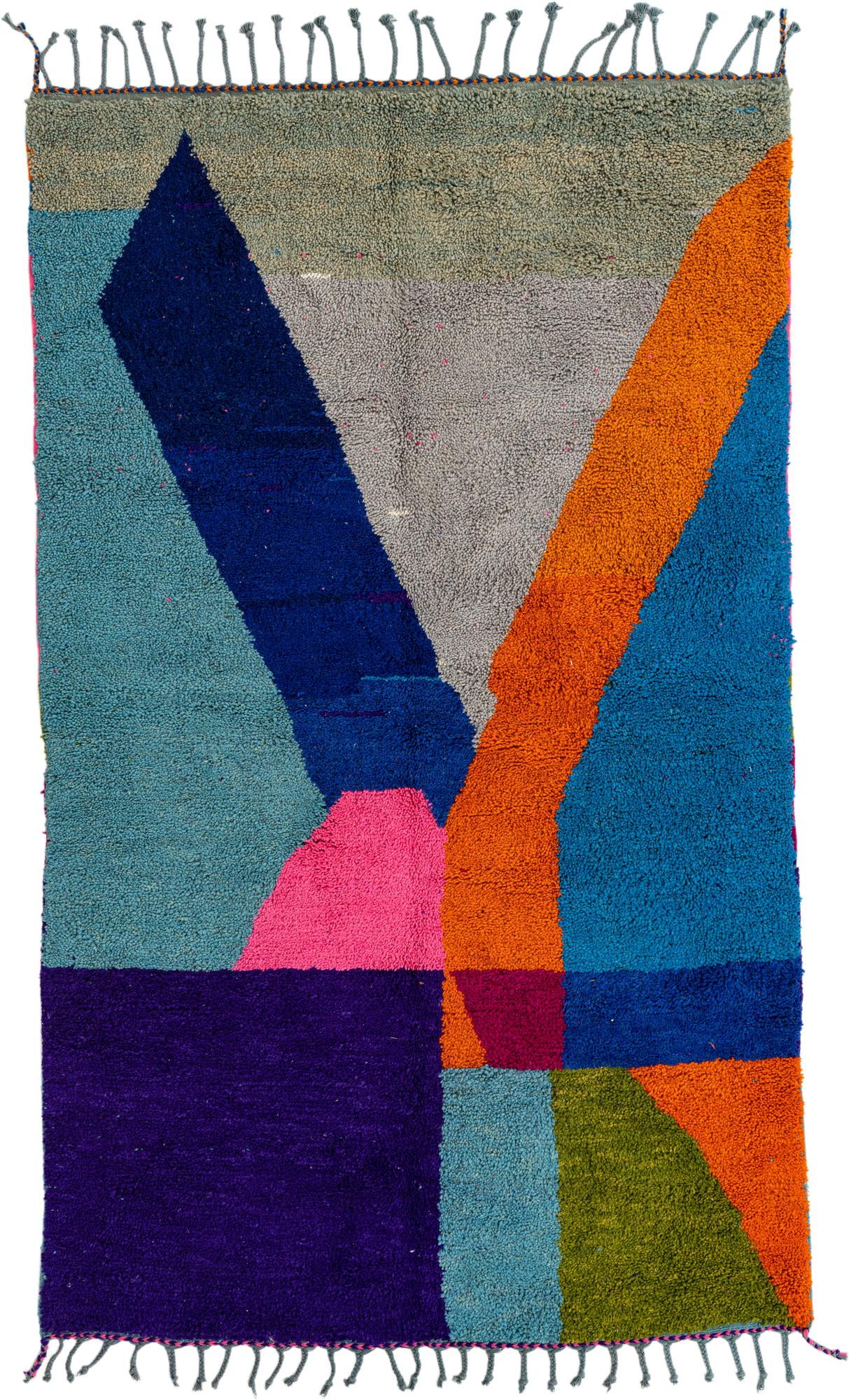 4' 10 x 8' Hand Knotted Moroccan Wool Rug