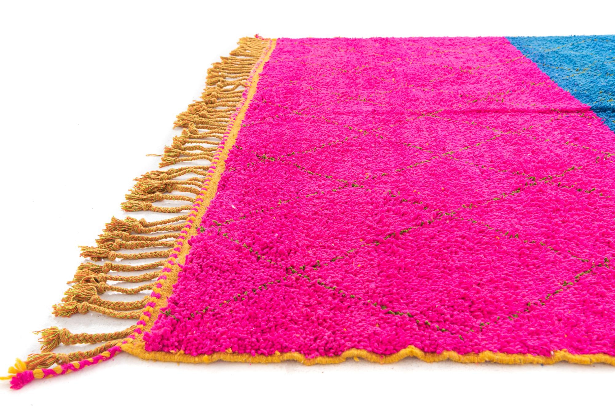 6' 10 x 9' 7 Hand Knotted Moroccan Wool Rug