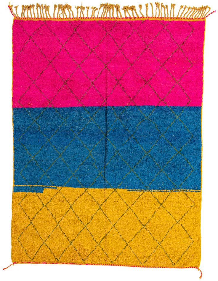 Detail image of 6' 10 x 9' 7 Hand Knotted Moroccan Wool Rug
