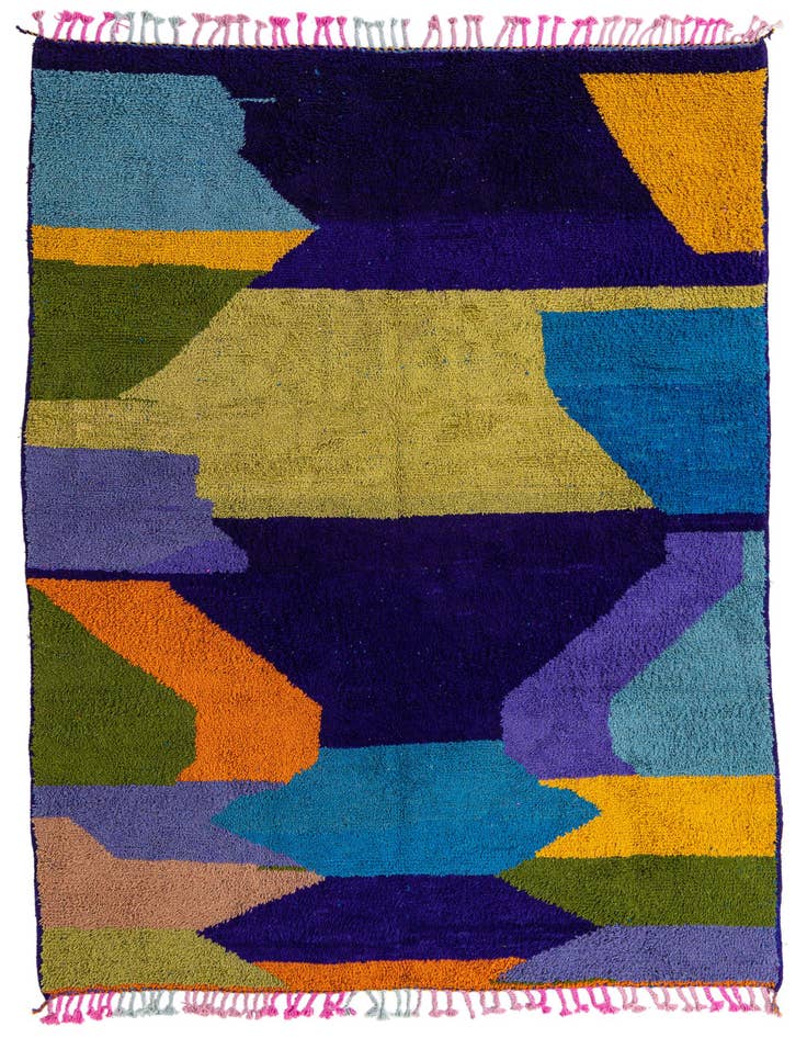 Detail image of 6' 10 x 9' 10 Hand Knotted Moroccan Wool Rug
