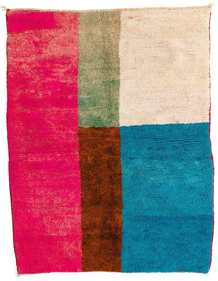 Detail image of 5' 2 x 7' 8 Hand Knotted Moroccan Wool Rug