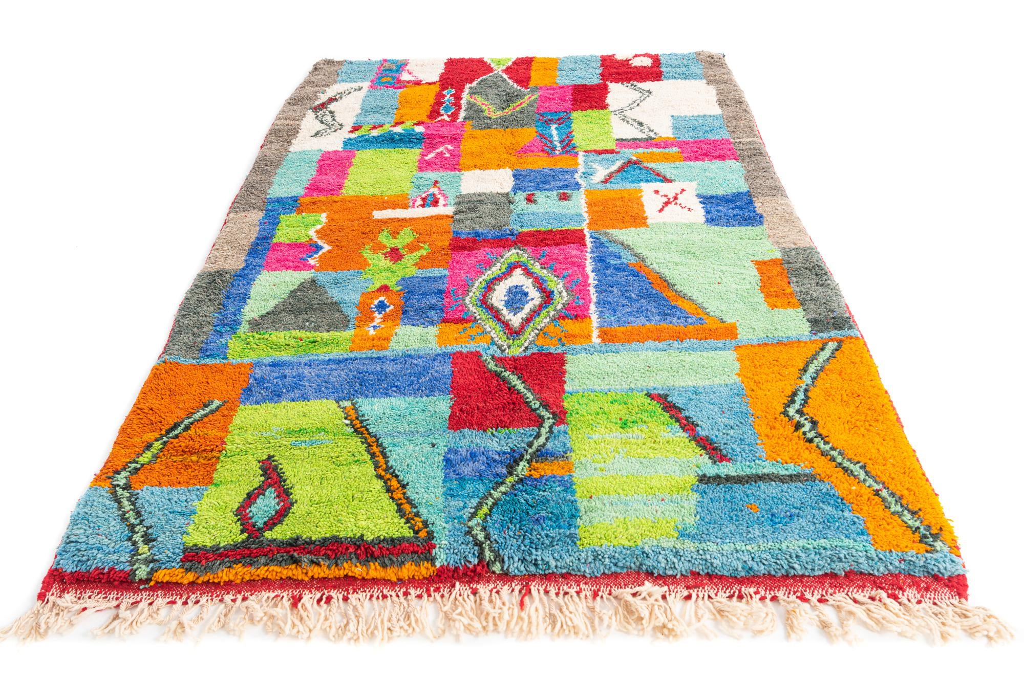 5' 2 x 8' 2 Hand Knotted Moroccan Wool Rug