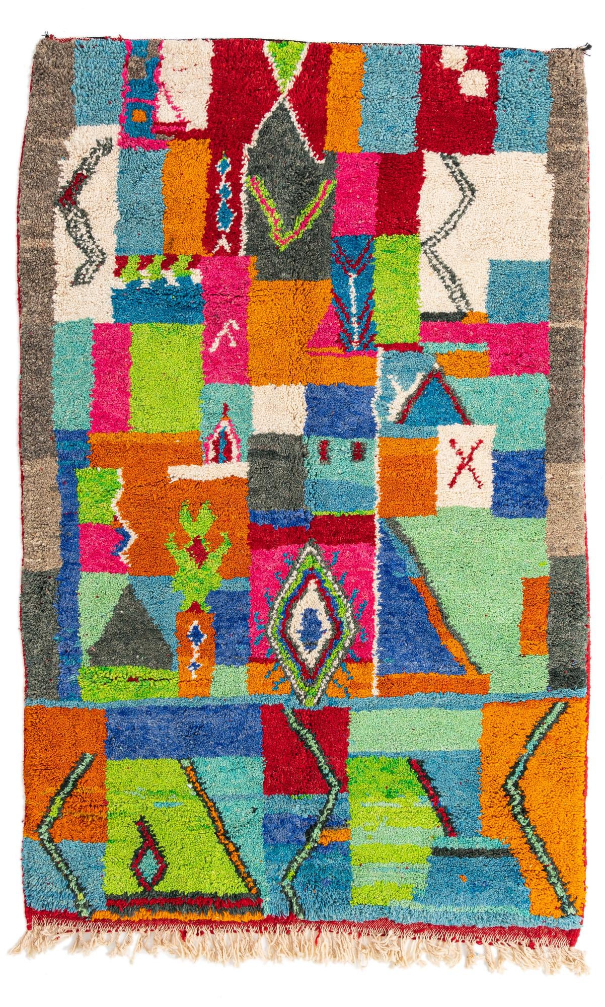 5' 2 x 8' 2 Hand Knotted Moroccan Wool Rug