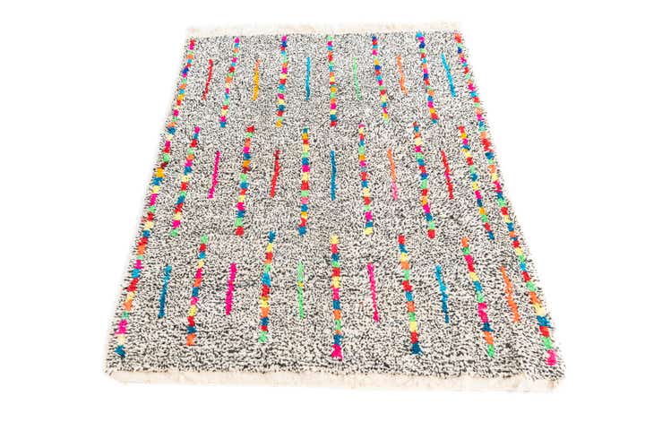 3' 4 x 4' 10 Hand Knotted Moroccan Wool Rug