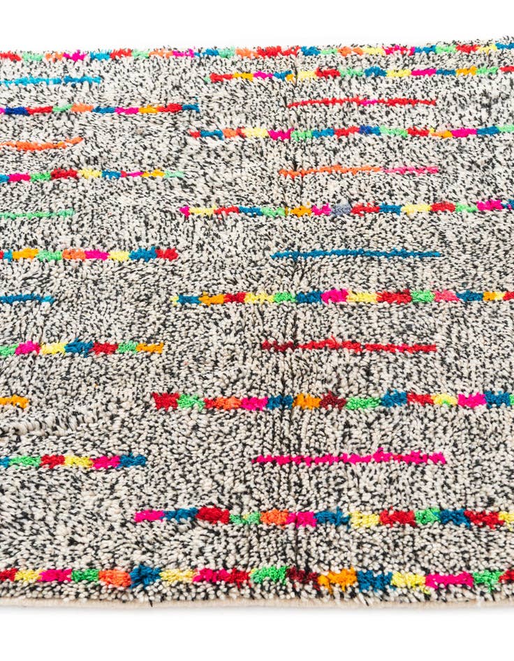 Detail image of 3' 4 x 4' 10  Hand Knotted Moroccan Wool Rug