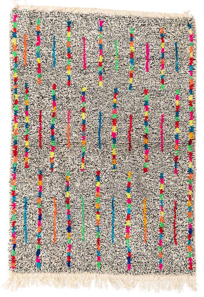 3' 4 x 4' 10 Hand Knotted Moroccan Wool Rug