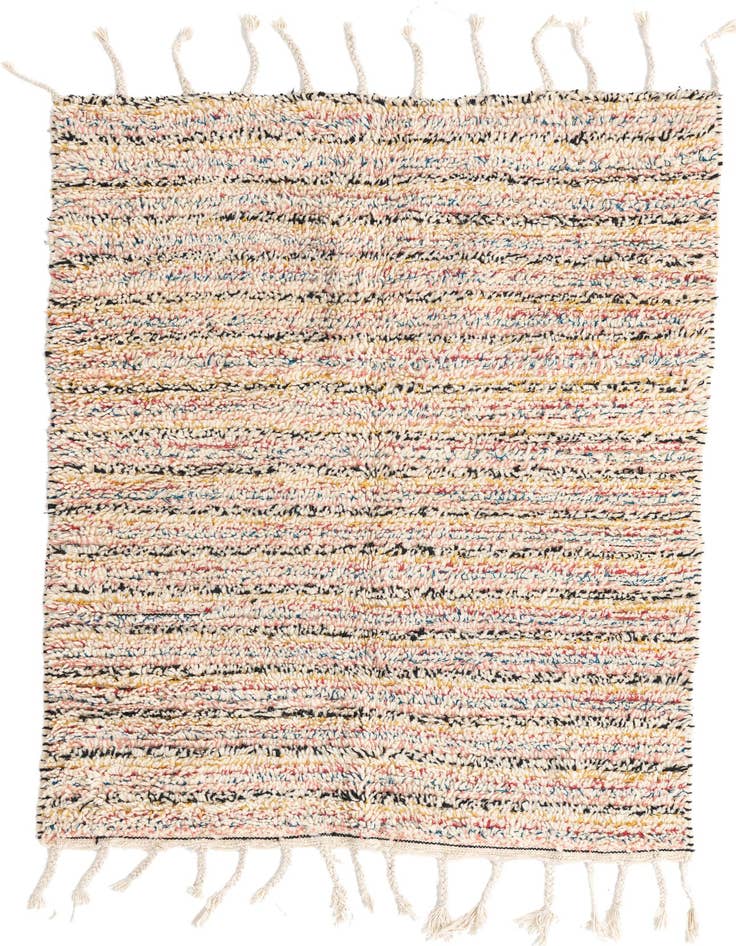 Detail image of 3' 10 x 5' 3 Hand Knotted Moroccan Wool Rug