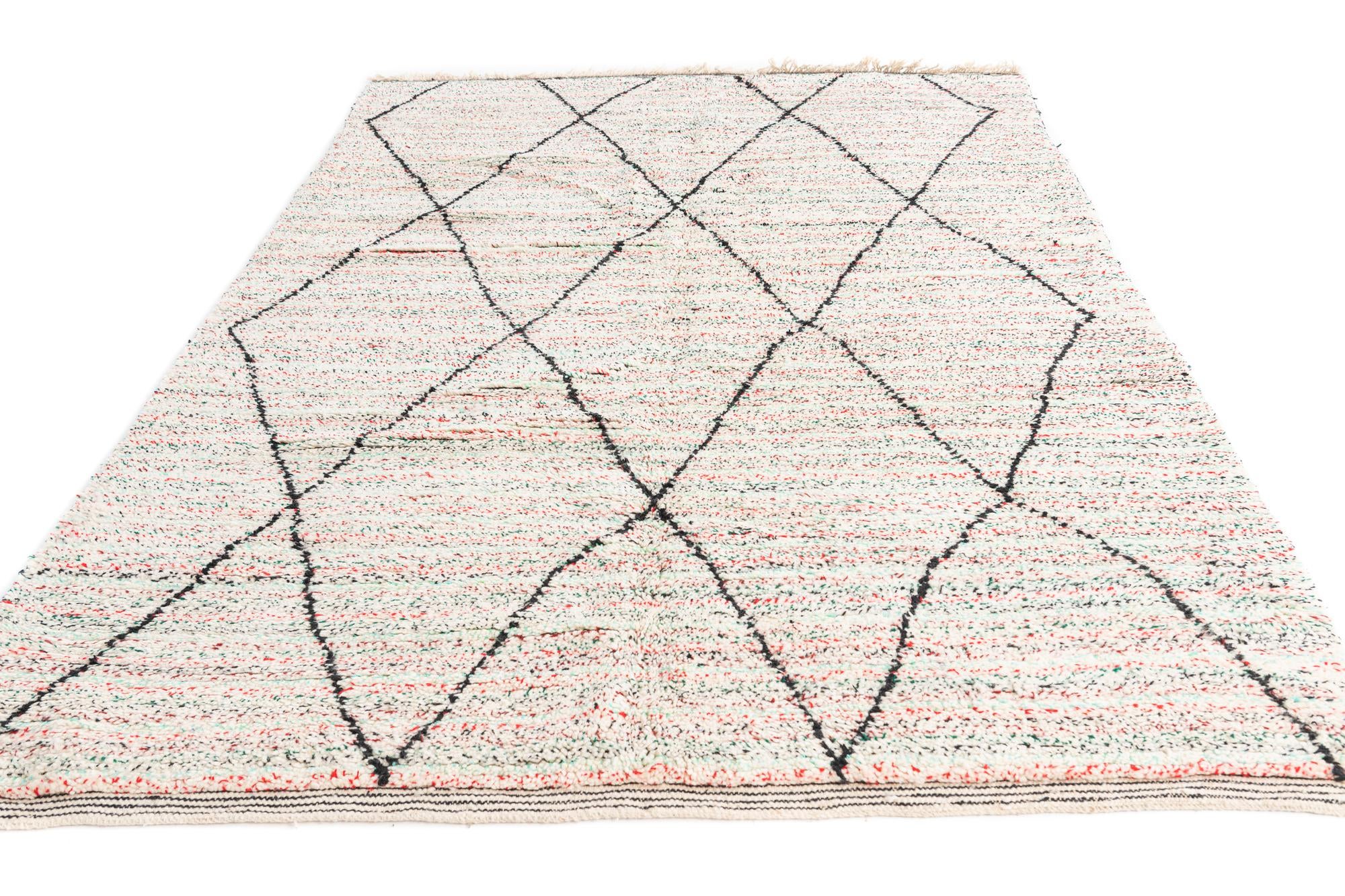 6' 6 x 9' 6 Hand Knotted Moroccan Wool Rug