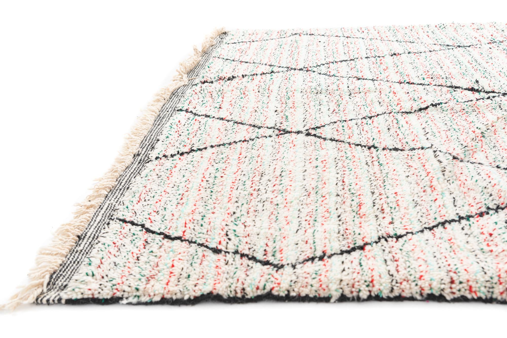 6' 6 x 9' 6 Hand Knotted Moroccan Wool Rug