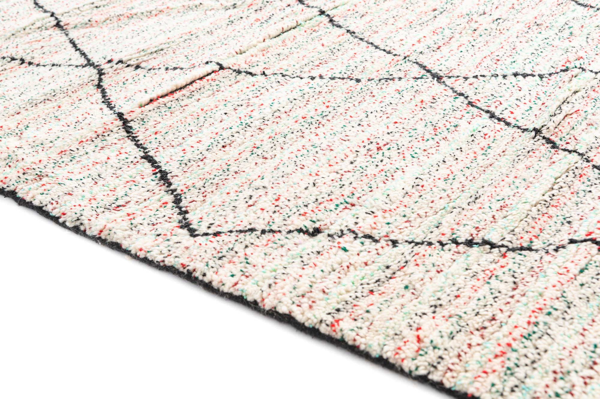 6' 6 x 9' 6 Hand Knotted Moroccan Wool Rug