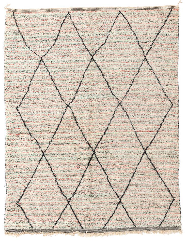 Detail image of 6' 6 x 9' 6 Hand Knotted Moroccan Wool Rug
