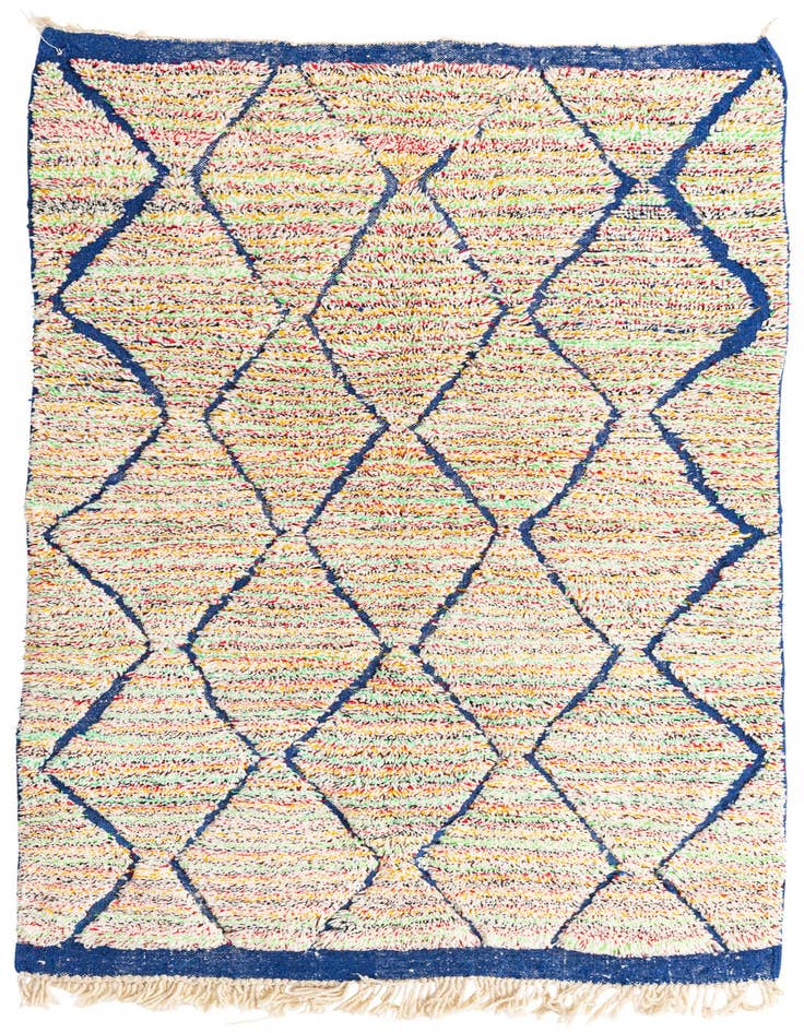 Detail image of 4' 9 x 8' 8 Hand Knotted Moroccan Wool Rug