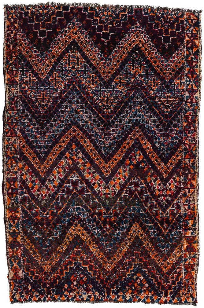 6' x 9' 1 Hand Knotted Moroccan Wool Rug