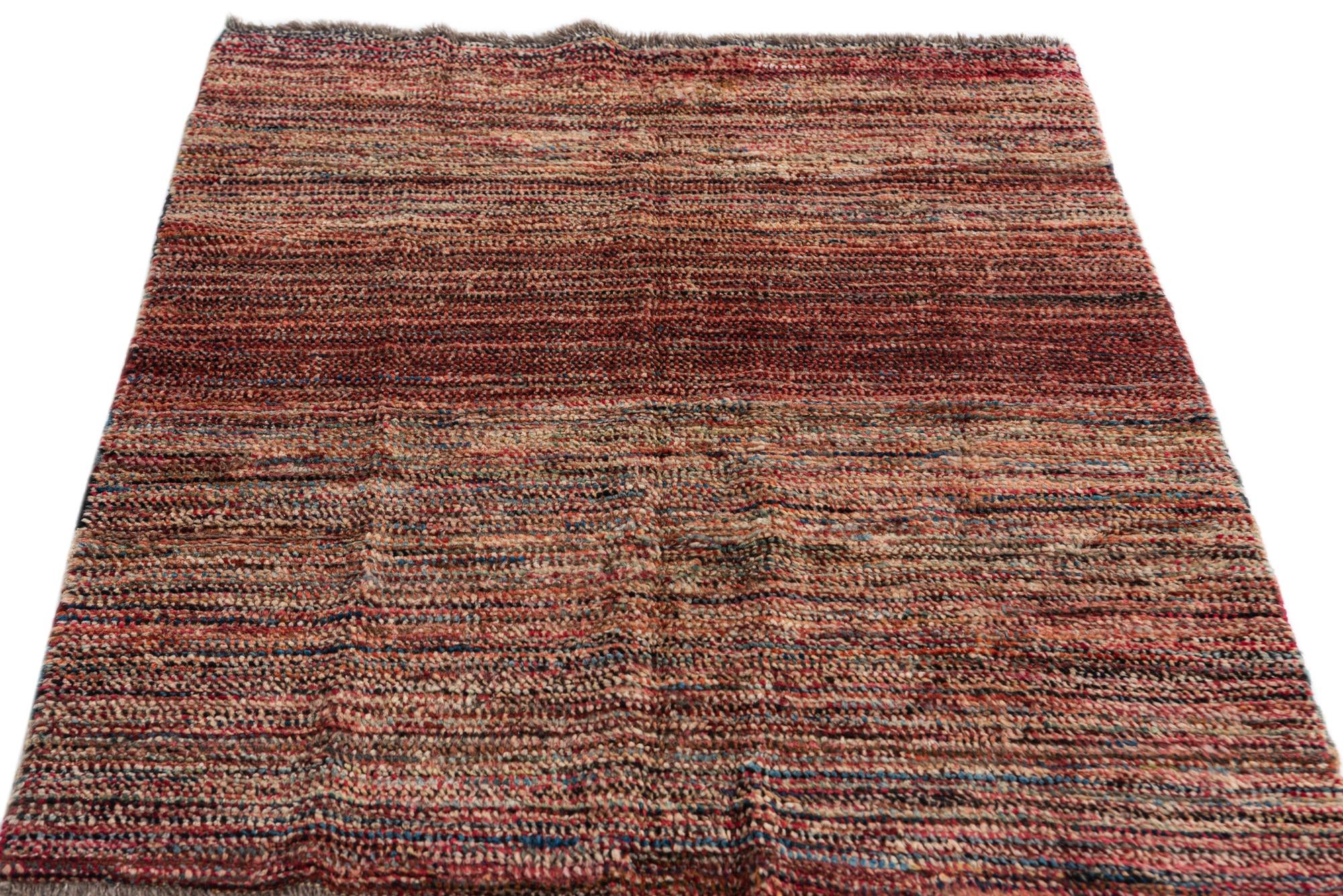 3' 1 x 4' Hand Knotted Moroccan Wool Rug
