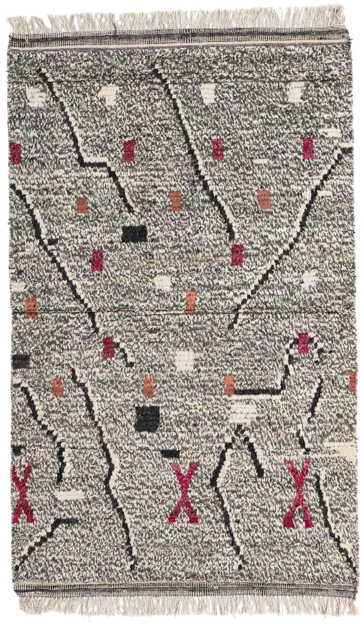 4' 2 x 6' 9 Hand Knotted Moroccan Wool Rug